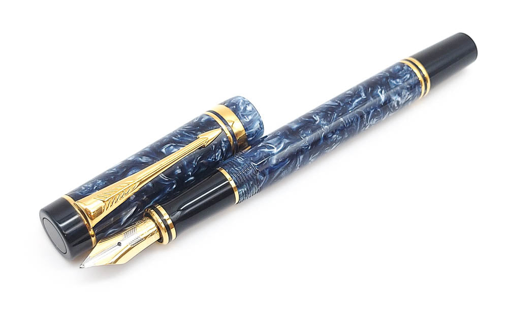 Parker Marble Fountain Pen Parker Duofold Centennial Blue Marble Fountain  Pen: 18k Gold