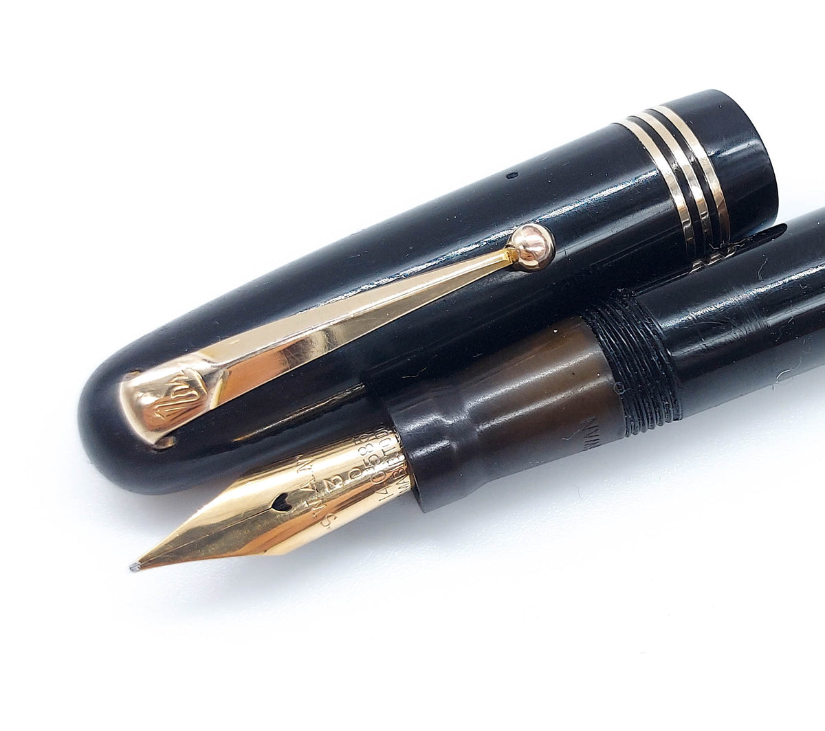 Mabie Todd Swan Self Filling Pen 14Kゴールド Vintage Mabie Todd Swan Gold Filled Overlay Fountain Pen