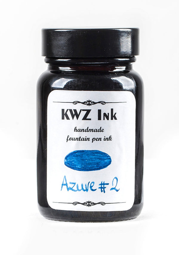 KWZ Inks Standard Fountain Pen Ink - Azure #2 - 60ml Bottle - Grand Vision Pens UK