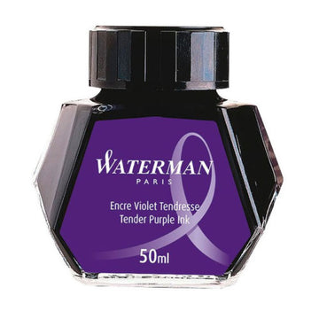 Waterman Bottled Fountain Pen Ink - Tender Purple - 50ml Glass Bottle