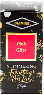 Diamine Shimmering Fountain Pen Ink - Pink Glitz - 50ml