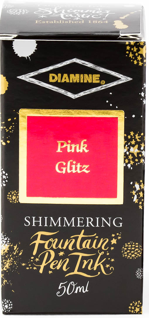 Diamine Shimmering Fountain Pen Ink - Pink Glitz - 50ml