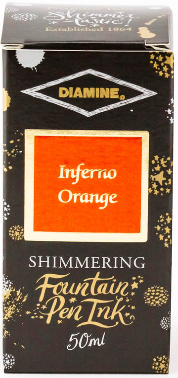Diamine Shimmering Fountain Pen Ink - Inferno Orange - 50ml