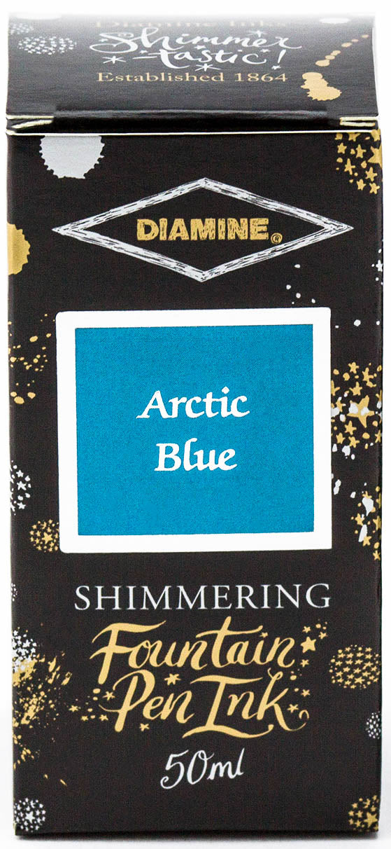 Diamine Shimmering Fountain Pen Ink - Arctic Blue - 50ml
