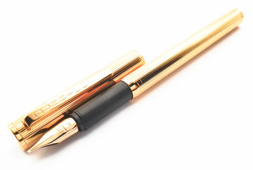 Vintage Dunhill Gold Plated Fountain Pen: 14k Gold Soft Medium Nib