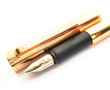 Vintage Dunhill Gold Plated Fountain Pen: 14k Gold Soft Medium Nib