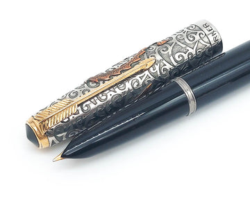 Parker 51 Fountain Pen Special Ariel Kullock Dragon Edition: 14k Gold Fine Nib