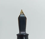 Vintage Conway Stewart No.58 Cracked Black Ice Fountain Pen: 14k Gold Duro Nib