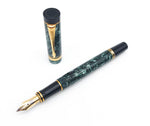 Parker Duofold International Green Marble Fountain Pen: 18k Medium Nib