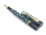 Parker Duofold International Green Marble Fountain Pen: 18k Medium Nib