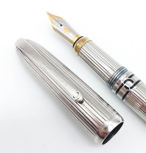 Louis Cartier 'Art Deco Platinum Finish' Limited Edition Fountain Pen: 18k M Nib