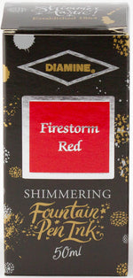 Diamine Shimmering Fountain Pen Ink - Firestorm Red - 50ml