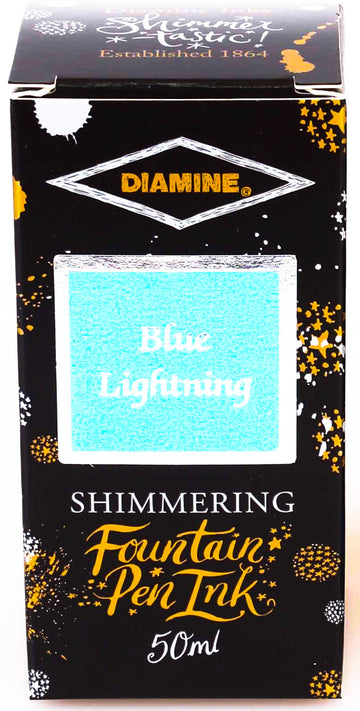 Diamine Shimmering Fountain Pen Ink - Blue Lightning - 50ml