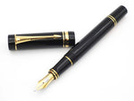 Parker Duofold Centennial Black Fountain Pen: 18k Gold Medium Nib - Grand Vision Pens 