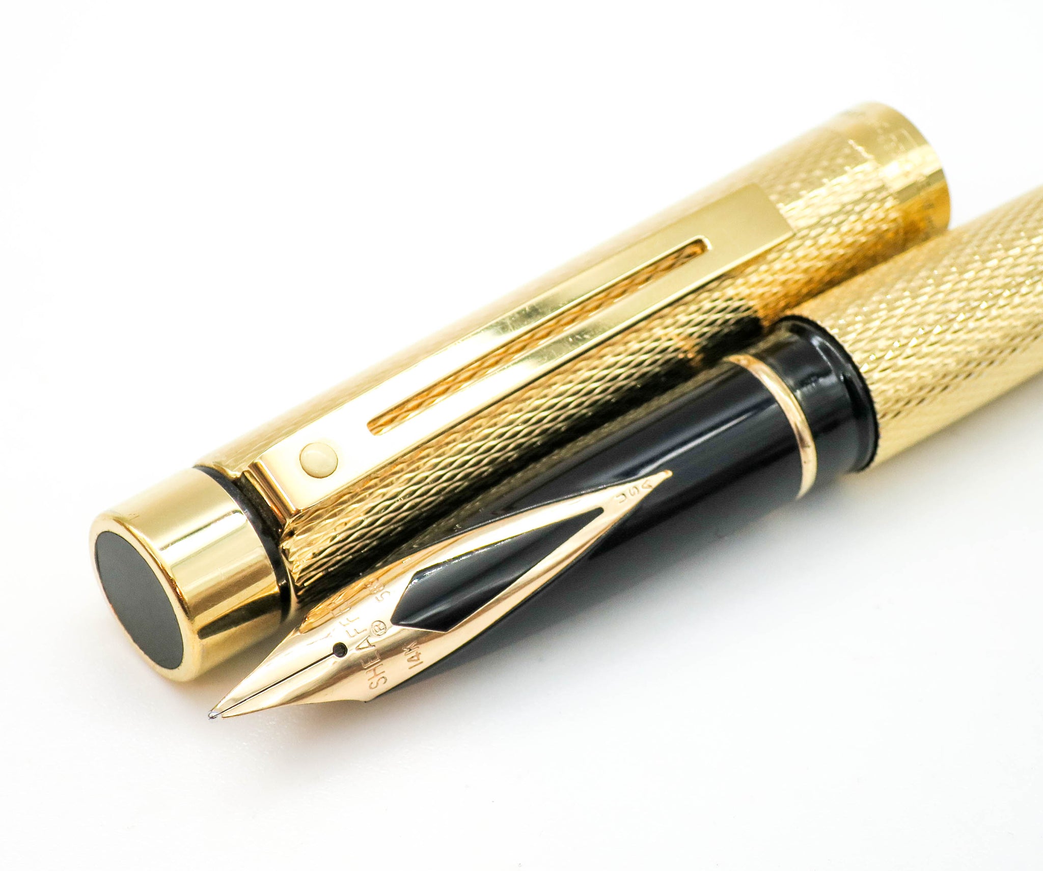 Sheaffer Targa 1009 Barleycorn Classic Fountain Pen 14k Gold Fine Nib ...