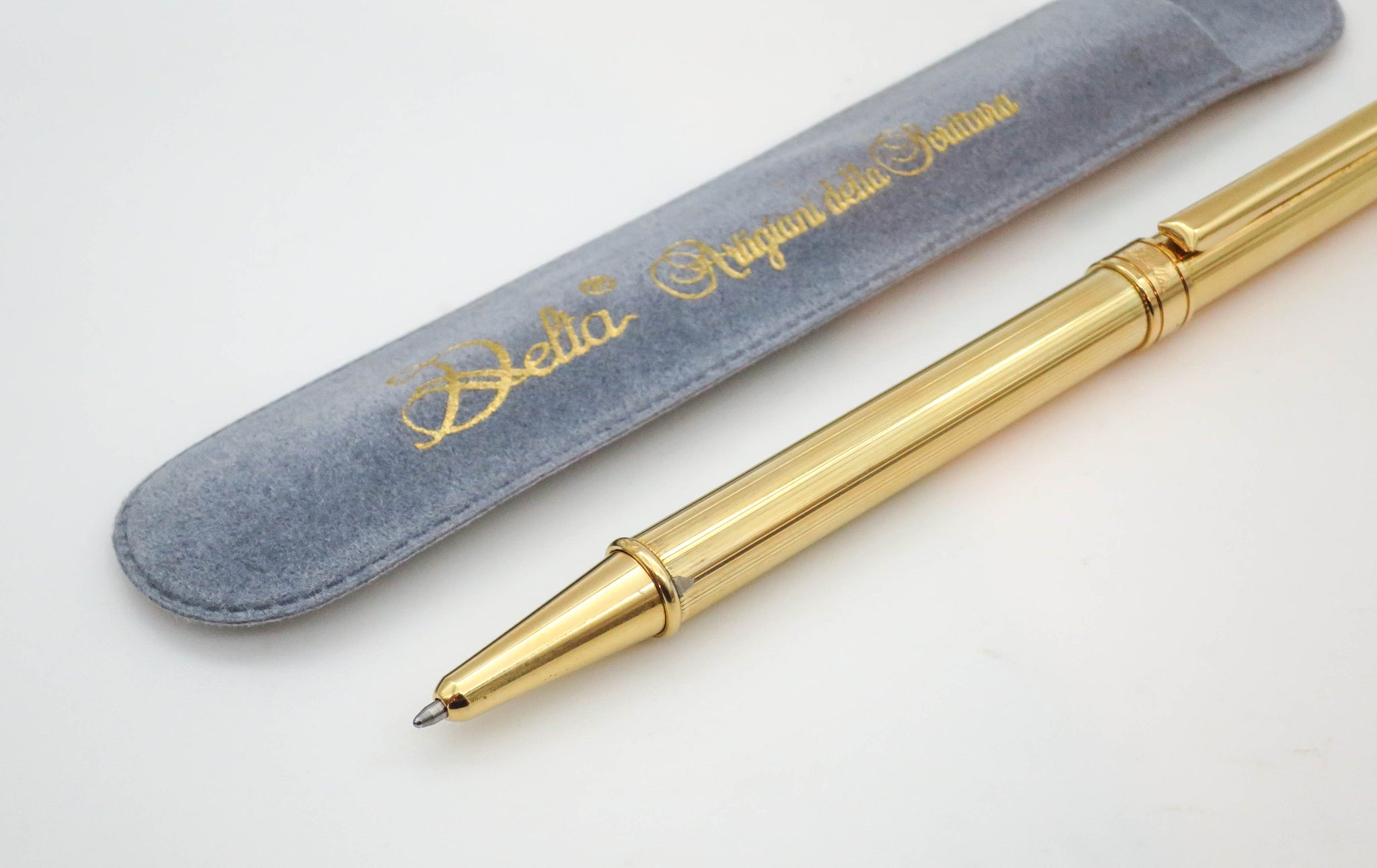 Boxed Delta Sterling Silver Gold Plated Ballpoint Pen– Grand