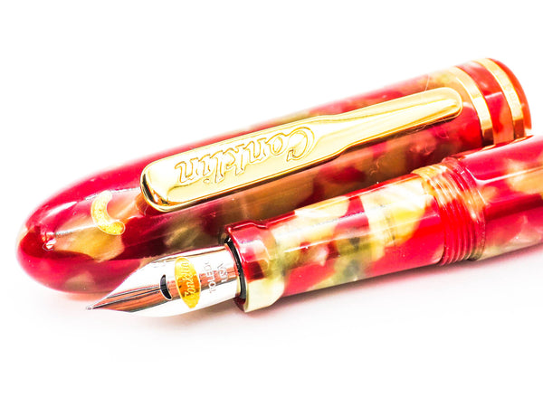 Conklin Symetrik Series Fountain Pen Marbled Red Toupe Fine Nib