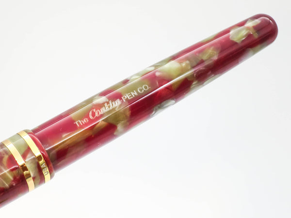 Conklin Symetrik Series Fountain Pen Marbled Red Toupe Fine Nib - Grand Vision Pens UK