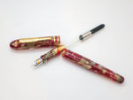 Conklin Symetrik Series Fountain Pen Marbled Red Toupe Fine Nib - Grand Vision Pens UK