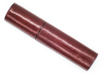 Luxury Leather Single Pen Pocket Case: Tobacco Brown