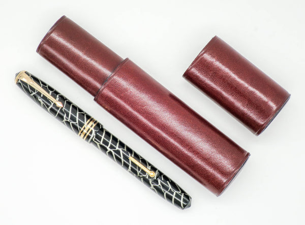 Luxury Leather Single Pen Pocket Case: Tobacco Brown - Grand Vision Pens UK